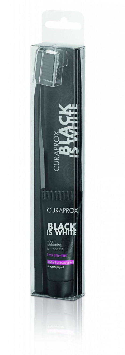 Curaprox-Black Is White Light-Pack (1x 10ml BIW toothpaste & 1x BIW toothbrush) Dental Supplies - MedBazar