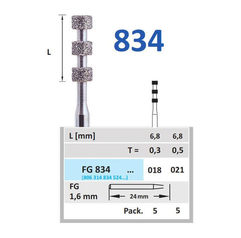 Horico-FG 834 018-5 Diamond Tri-Wheel Depth Cutter Bur - MedBazar.PK